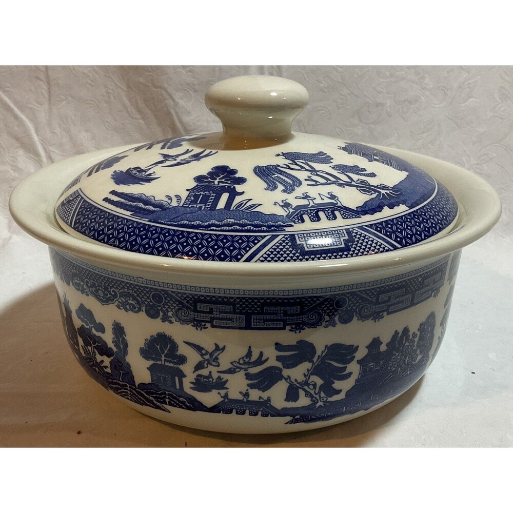 Johnson Bros Blue Willow Covered Serving Dish